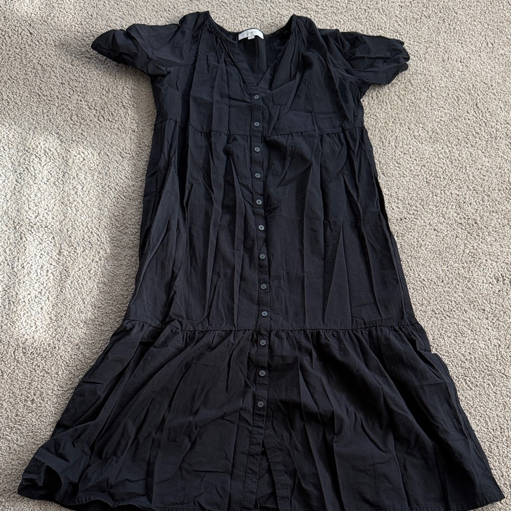 Loft  Black Button-Down Dress